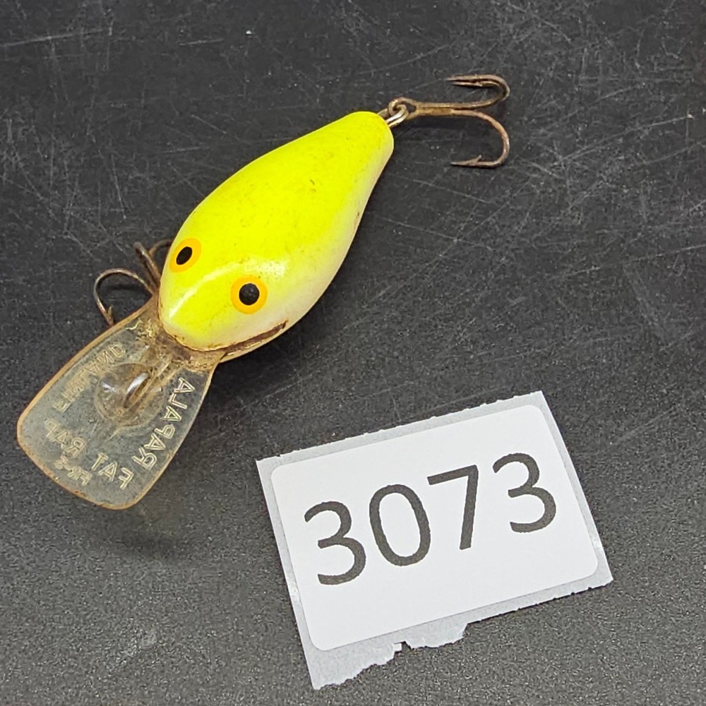 Rapala Fat Rap FR-5 Crankbait Chartreuse White Vintage Fishing Lure Finland